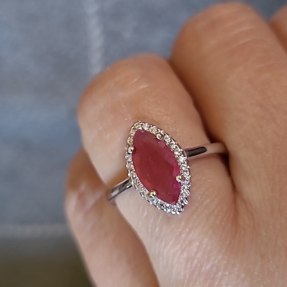 Natural Red Ruby .925 Sterling Silver Ring